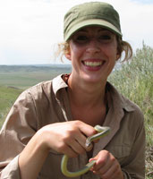 Jessica Martino with racer snake